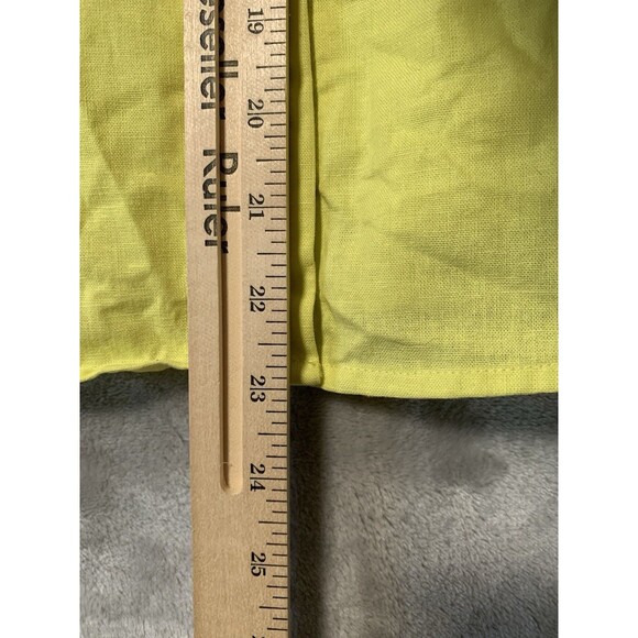 Jamie Sadock Womens Shirt Small Yellow Golf Linen Blend Button Up Collar Pockets - Picture 11 of 11